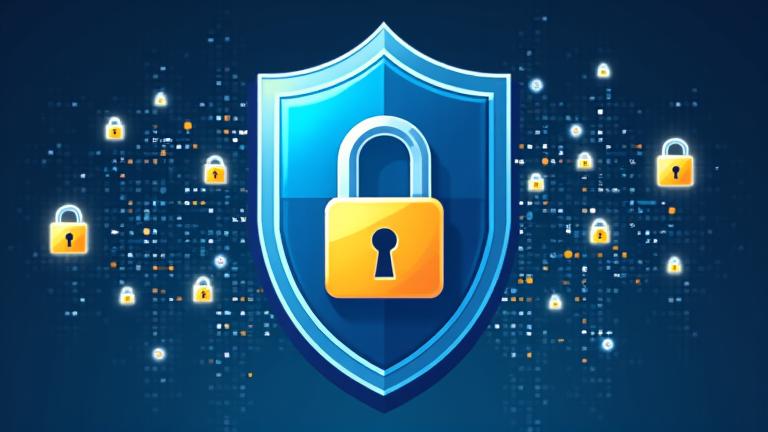 Ilustración de datos protegidos y seguros, representando la privacidad en Nube Renta.