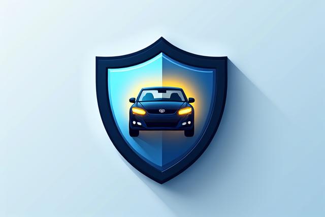 Imagen de un escudo con un coche, simbolizando protección y seguro de auto.